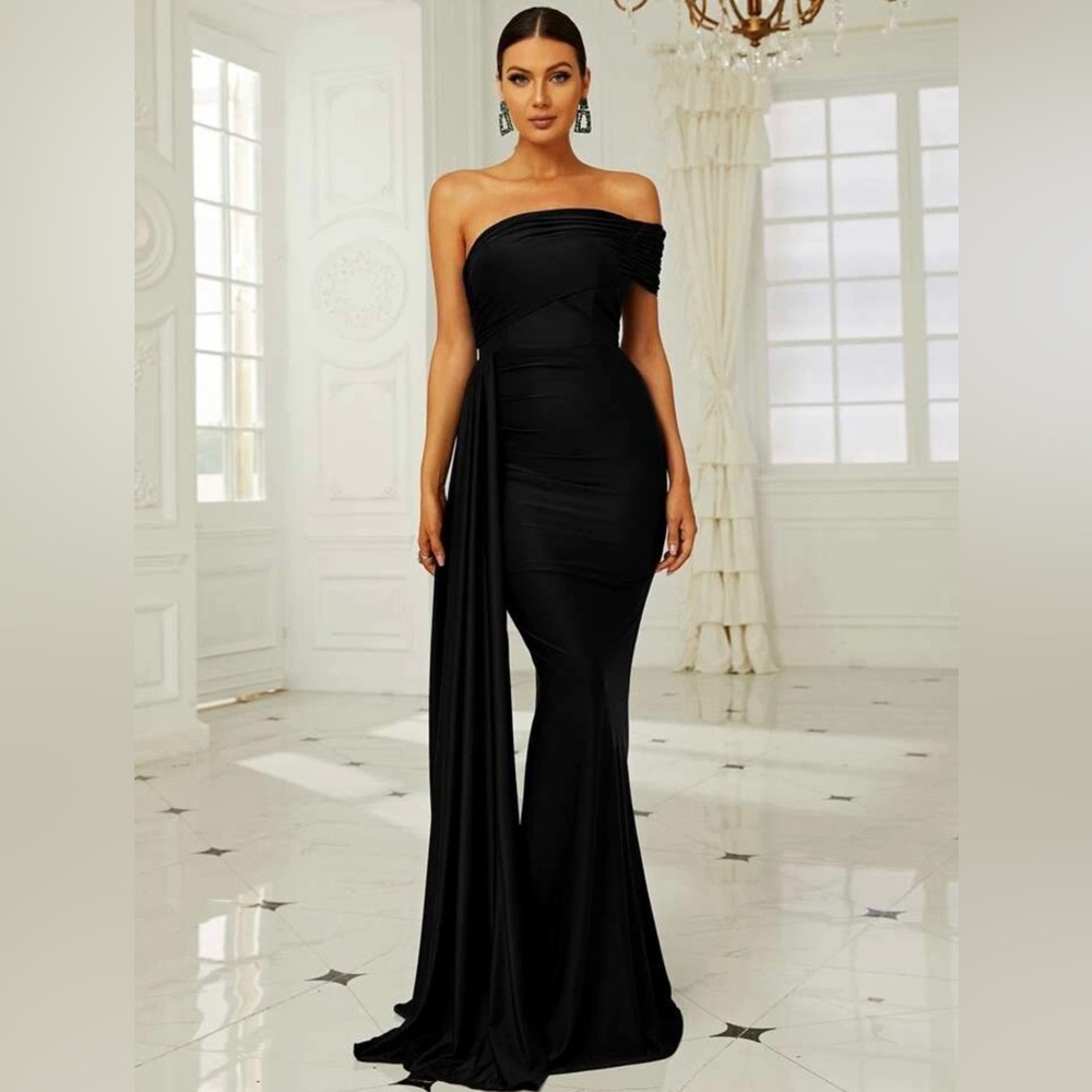 NWT (Large) Missord One Shoulder Side Draped Formal Dress